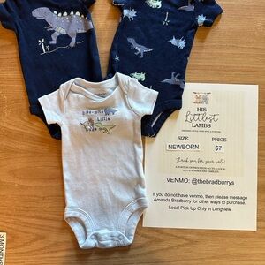 Dinosaur Print Carter’s Newborn Onesies